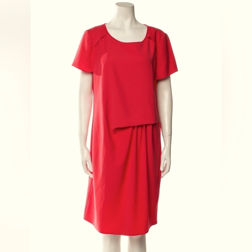 Emporio Armani Red Designer Luxury Dress Size Us 42 Nwt Medium $707 Retail!